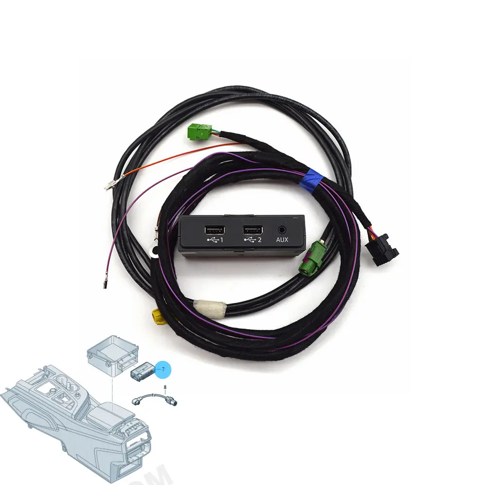 

For Audi A4 Q7 USB AUX Carplay Switch CarPlay AMI USB Music Smartphone Interface AUX Plug Cable Wire 4M0 035 736 A 4M0035736A