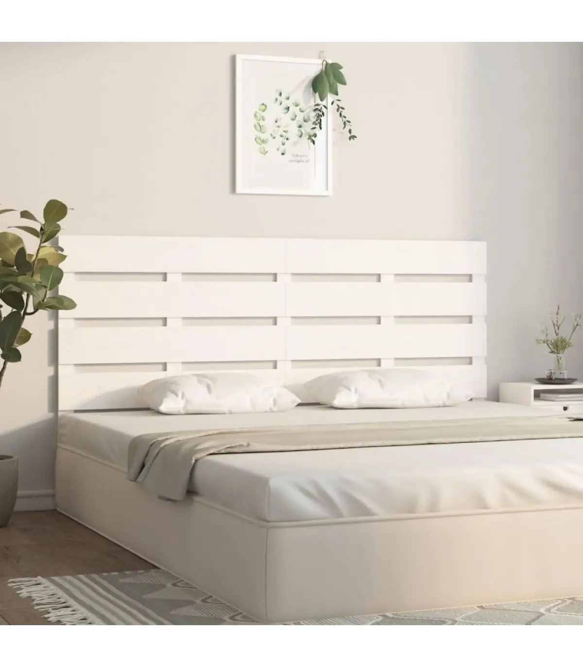 ▷ Cabecero Cama Shen Madera Blanco 180x6x120 Cm