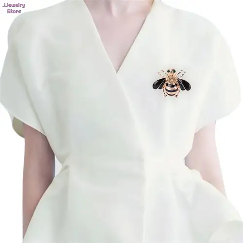 남녀공용 에나멜 곤충 시리즈 브로치, 섬세한 작은 꿀벌 브로치, 크리스탈 라인석 브로치 핀, 보석 선물, 라펠 핀, 패션 6
