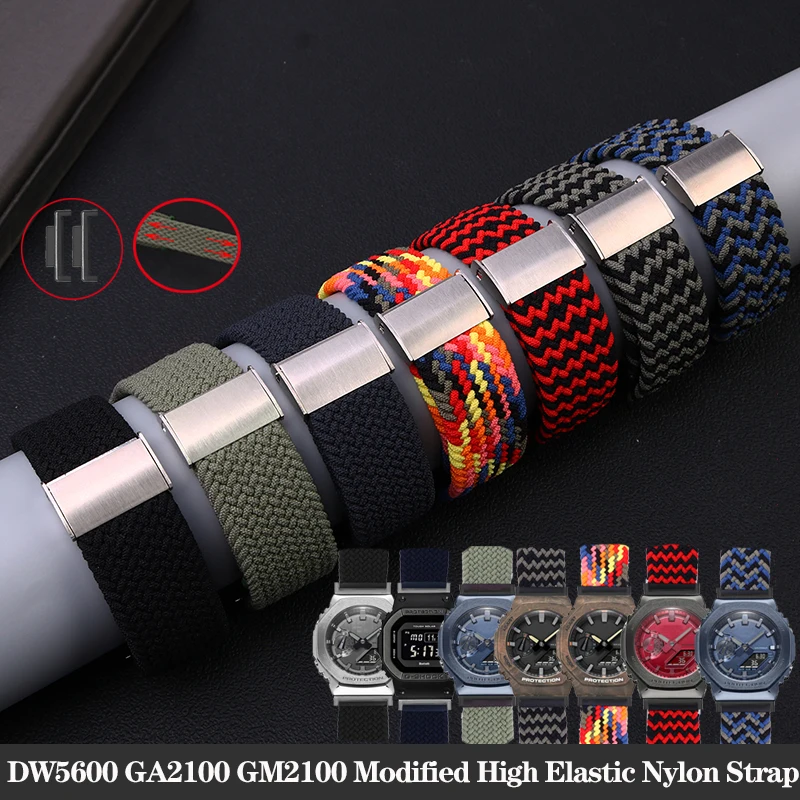 DW5600 High Elastic Fabric Nylon Watchband for Casio GW 5000 GW M5610 GA2100 GA 2100 DW