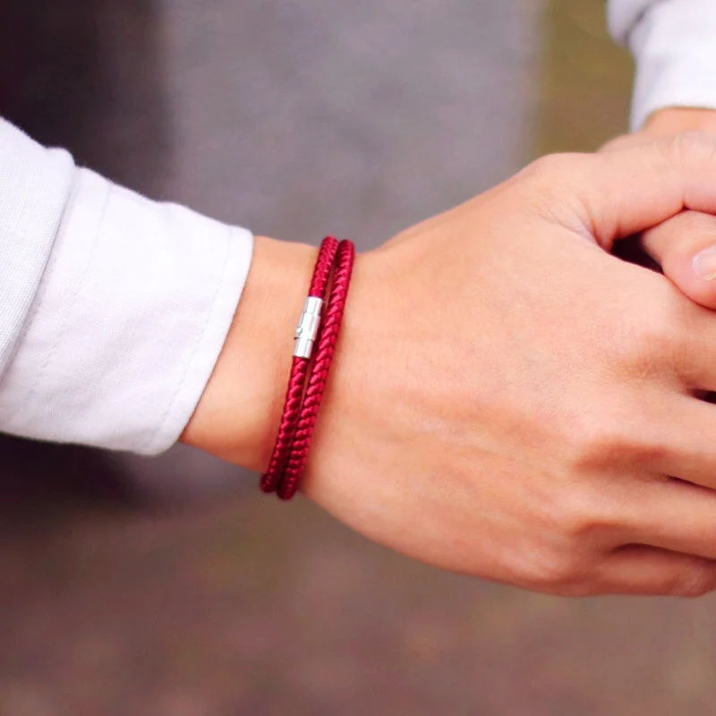 Magnetic Rope Bracelet for Men and Women with Double Safety Buckle