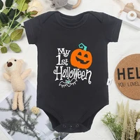 My First Halloween Baby Clothing Casual Fashion Short Sleeved Romper Trend Street Black Cheap Boys Girls Unisex Jumpsuit 3