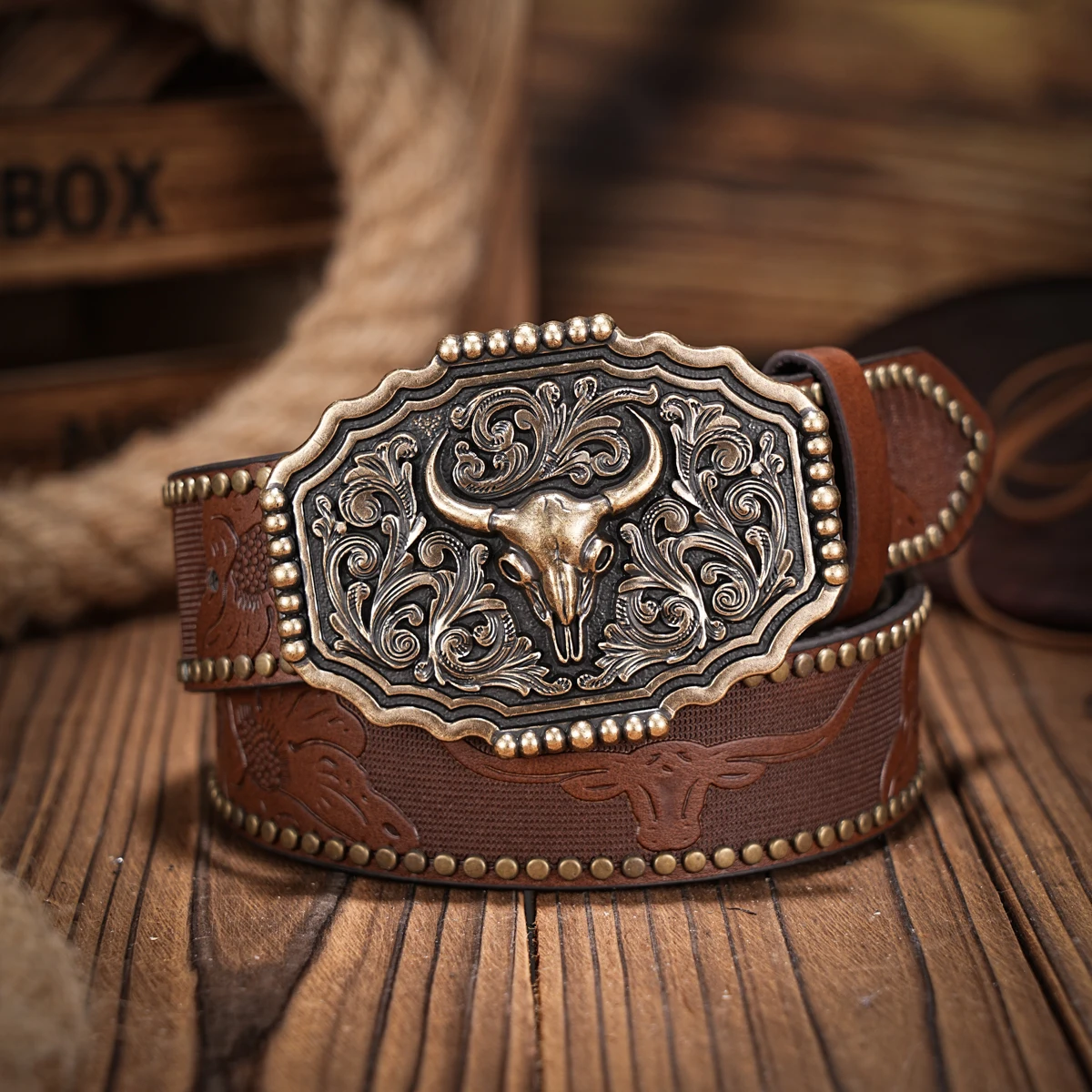 Bison Designs - Cinturón De Piel De Búfalo De Grano Completo Con