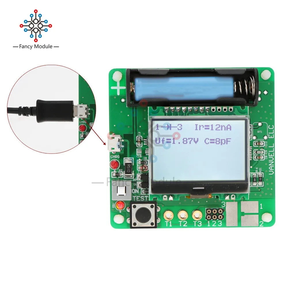 MG328 Transistor Tester ESR Meter Inductor-capacitor Meter ESR DIY MG328 Multifunction With Test Line 2