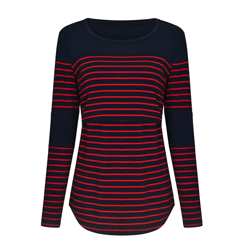 Casual Womens Pregnant Maternity Clothes Nursing Tops Breastfeeding T-Shirt Pregnancy Maternity Breastfeeding Striped 3