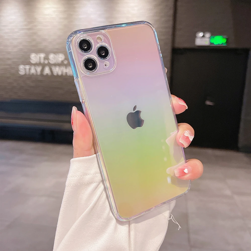 Luxury Rainbow Laser Phone Case For iPhone 13 12 11 Pro X XS XR Max 7 8