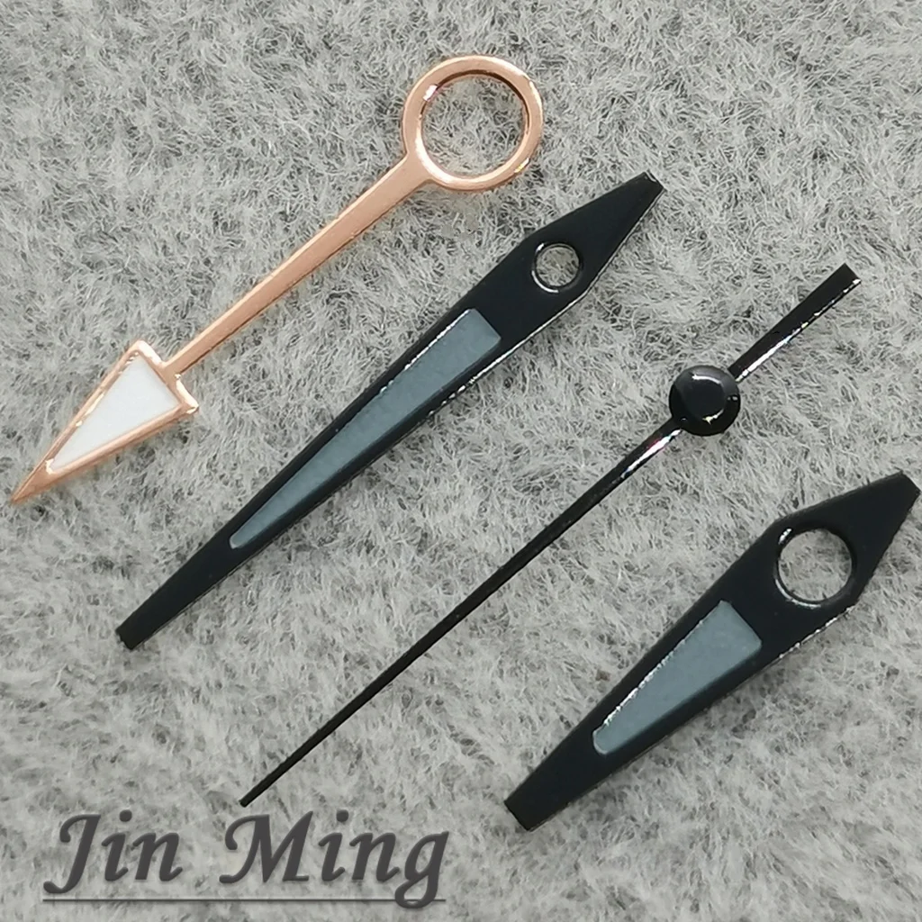 Premium Luminous Black/Grey Watch Hands with Green Glow