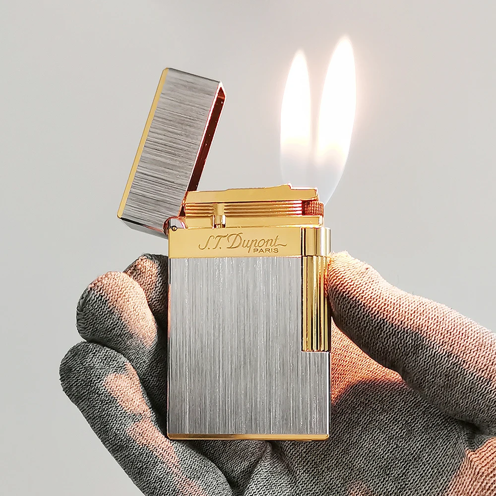 D Brand Lighters Double Flame Brushed Good Sound Soft Flame Cigarette Smoking Tobacco Accessory To Smoker Dupont Limited Edtion 4