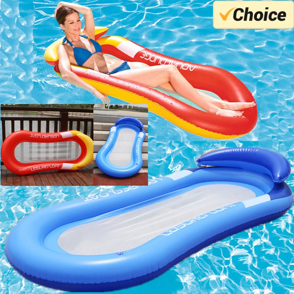 Foldable Water Hammock PVC Inflatable Floating Swimming Pool Mattress Party Lounge Bed Beach Recliner for Water Safety Life Raft