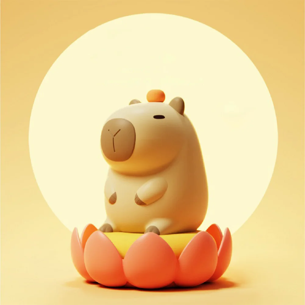 LED Night Light Night Light LED Night Lamp Capybara Night Light Cute Touch Lamp 2 Gear Silicone Sleeping Light USB Charging Dimmable Bedside Lamp Home Bedroom Decor