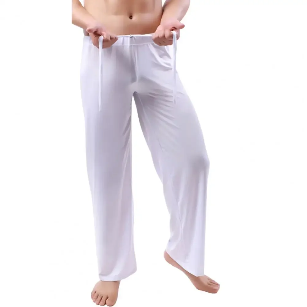 Men Yoga Pants Low Waist Drawstring Straight Loose Pajama Pants Thin Sports Comfortable Elastic Waist Men Sports Trousers pajama pants