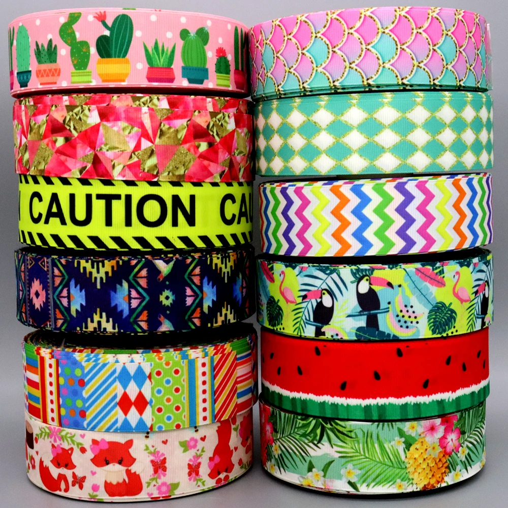 50yards 38mm Big Sale Cartoon Popular Printed Grosgrain Ribbon Accessories Headwear Decoration Collar DIY Sewing Craft S2615