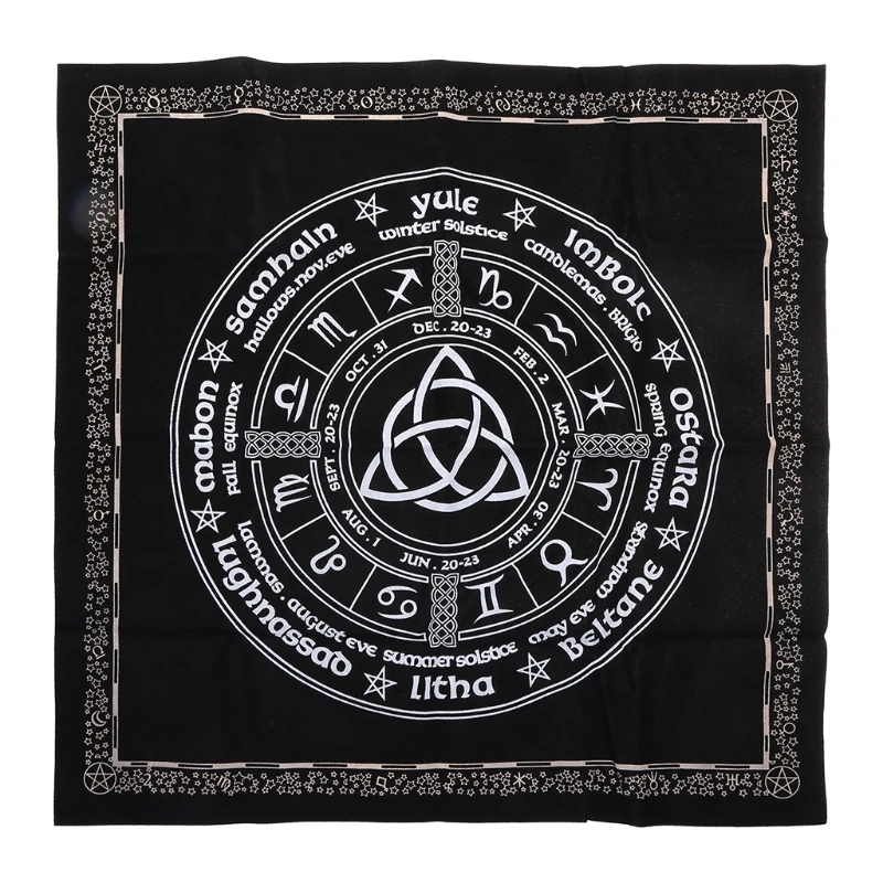 

G92F Square Flannel Tarot Altar Cloth Card Board Game Astrology for Oracle Card Pad Table Cover Card Mat Divination Tableclot