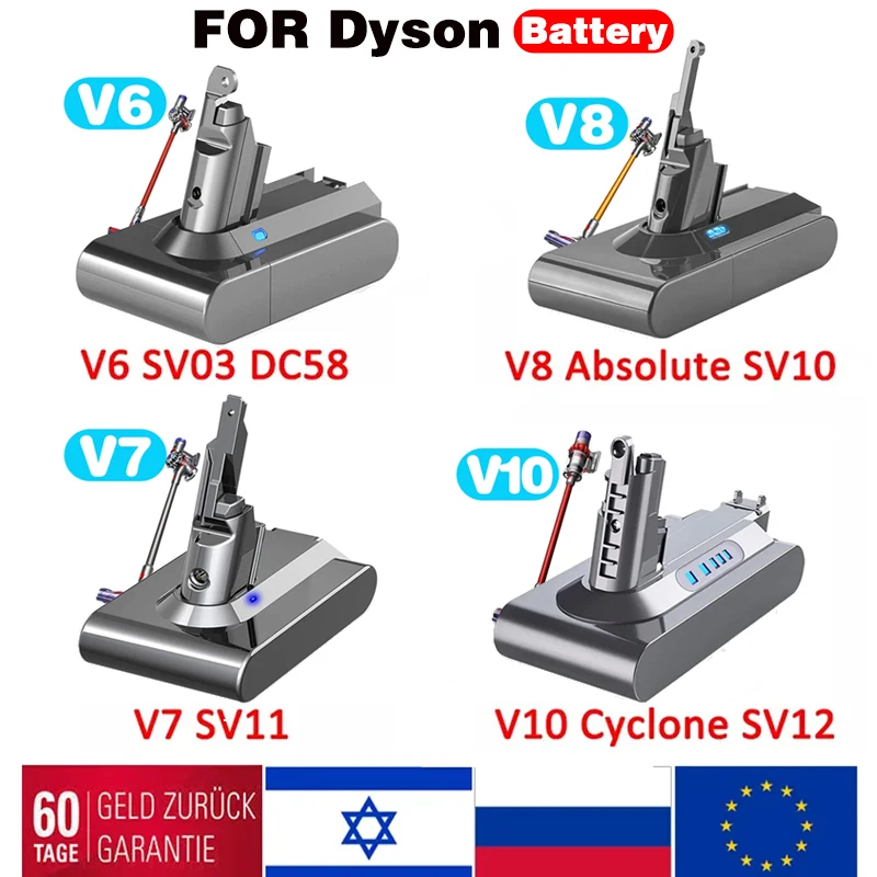 

21.6V Batterie for Dyson V6 V7 V8 V10 Series SV12 DC62 SV11 sv10 Handheld Vacuum Cleaner Spare battery Rechargeable Batery