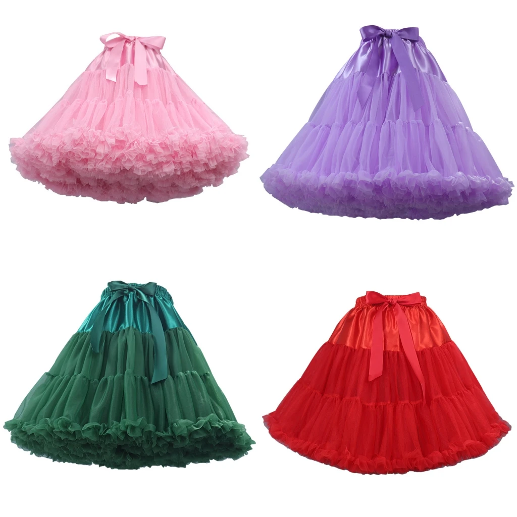 Petticoat Skirt Petticoat Underskirt Lolita Petticoat 12 Colors Women Flower Style Lolita Petticoats Crinoline Inner Bustle Cosplay Tutu Puffy Pleater Cancan Skirt Under Dresses