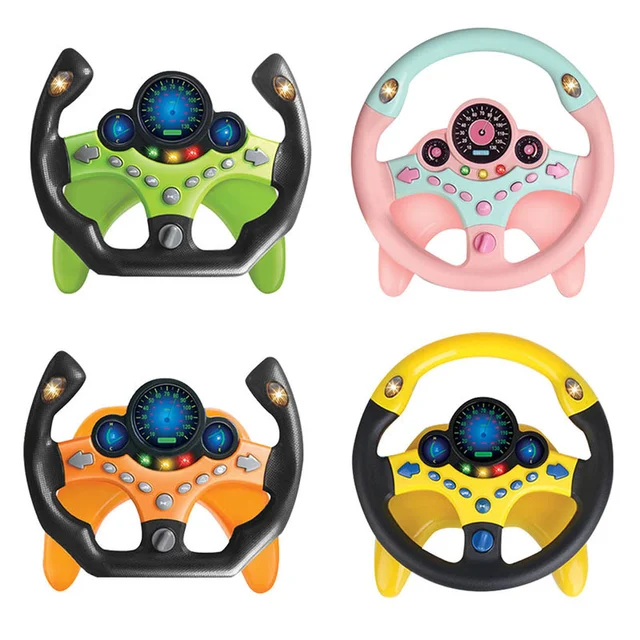 Analog Steering Wheel Co-pilot Steering Wheel Kids Educational Toys Children's Life Skills Training Gift for Kids 4