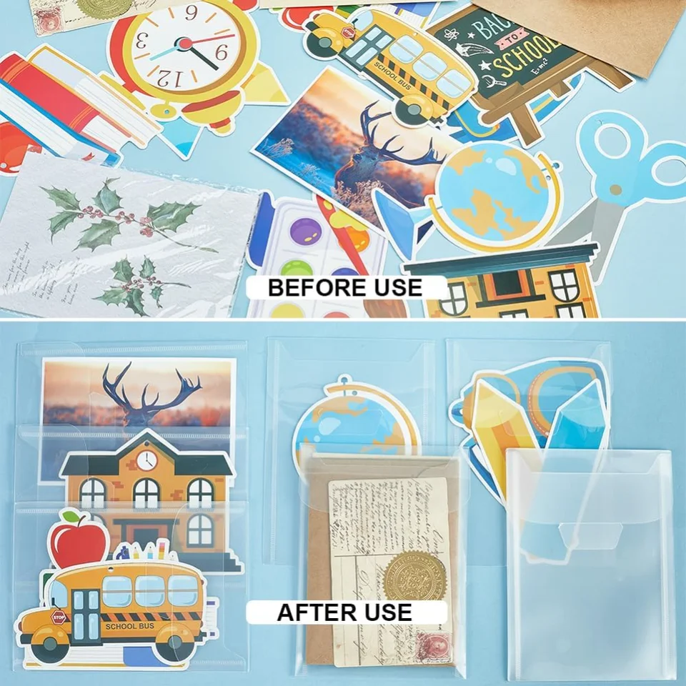 GORGECRAFT 50Pcs Clear Stamp Die Storage Bags, Transparent