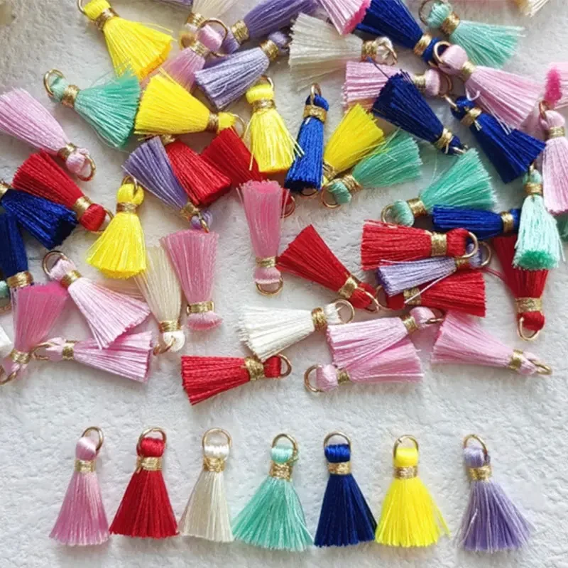 50-500Pcs 3CM Multi-Color Mini Tassels Tiny Craft Silk Tassel for Earring Jewelry Making Keychain Tassel Handmade DIY Tassels tassel fringe tassel decoration tassel accessories tassel trim mini tassels silky floss tassels leather tassels fluorescent tassels