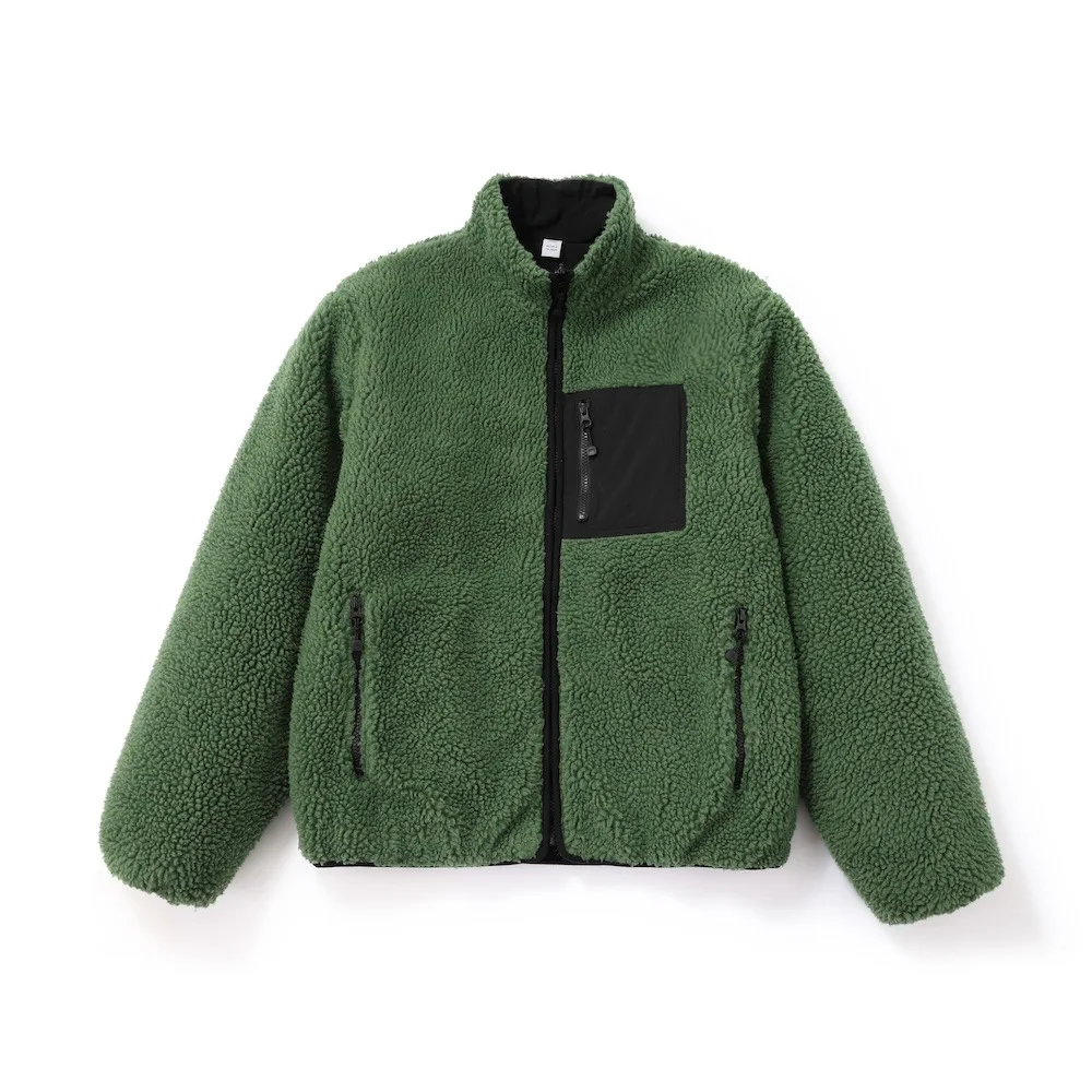 Double Sided Vintage American High Street Billiards Lamb Fleece Zipper Jacket Men and Women Clothing Loose Warm Coat