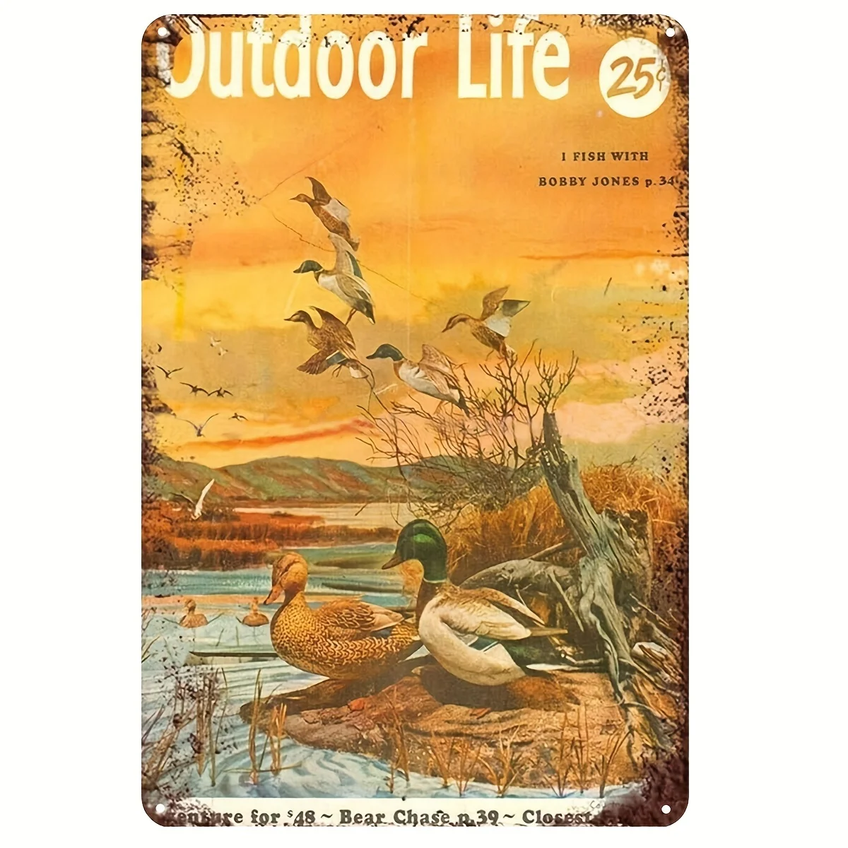 Retro Tin Sign Outdoor Life Fishing Hunting Ducks Nostalgic Art Decoration Poster Vintage Per Home Bar Store Cafe Farm Garage