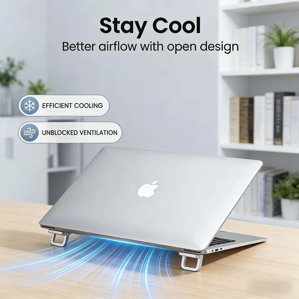 휴대용 노트북 스탠드 나노 접착식 접이식 미니 홀더 경량 여행용 노트북 스탠드 맥북 에어프로 태블릿 통풍형