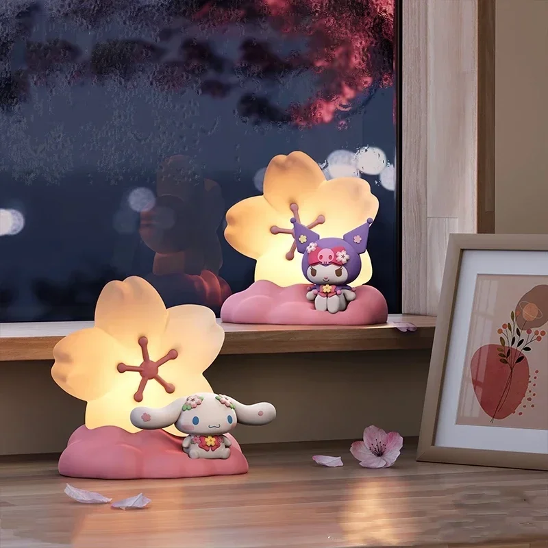 

Коллекция 2024 года, сезон Sanrio, вишневый цвет, искусственная ночь, украшение для спальни, Kuromi Cinnamoroll, подарок на день рождения для девочек