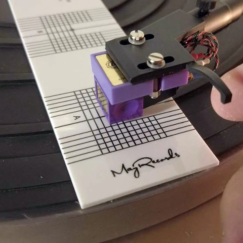 Vinyl Record Turntable Turntable Stylus Needle Turntable Stylus Scale Turntable Stylus Meter Pickup Calibration Distance Gauge Protractor LP Vinyl Turntable Phonograph Phono Cartridge Stylus Alignment