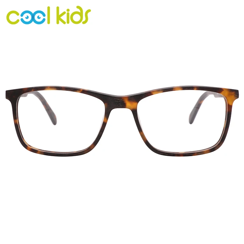 

COOLKIDS Unisex Eyewear Acetate Flat Rectangle Tortoise Glasses Optical Prescription Glasses Thin Temples Colors Glasses WD1438