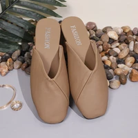Fashion Slip on Mules Big Size 43 Flat Slippers 2024 Summer Women Flat Casual Outdoor Square Toe Shoes Ladies Slippers - Image 6