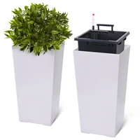 2pcs Planters Outdoor Indoor Planter Pots, High Front Porch Planter Pots with Drainage Holes Auto Watering, Convenience Instill 5