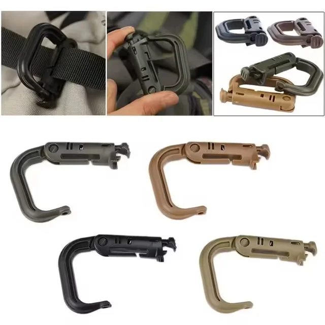 VIPERADE 10-Pack D-Ring MOLLE Clips - Tactical Locking Carabiners For Gear