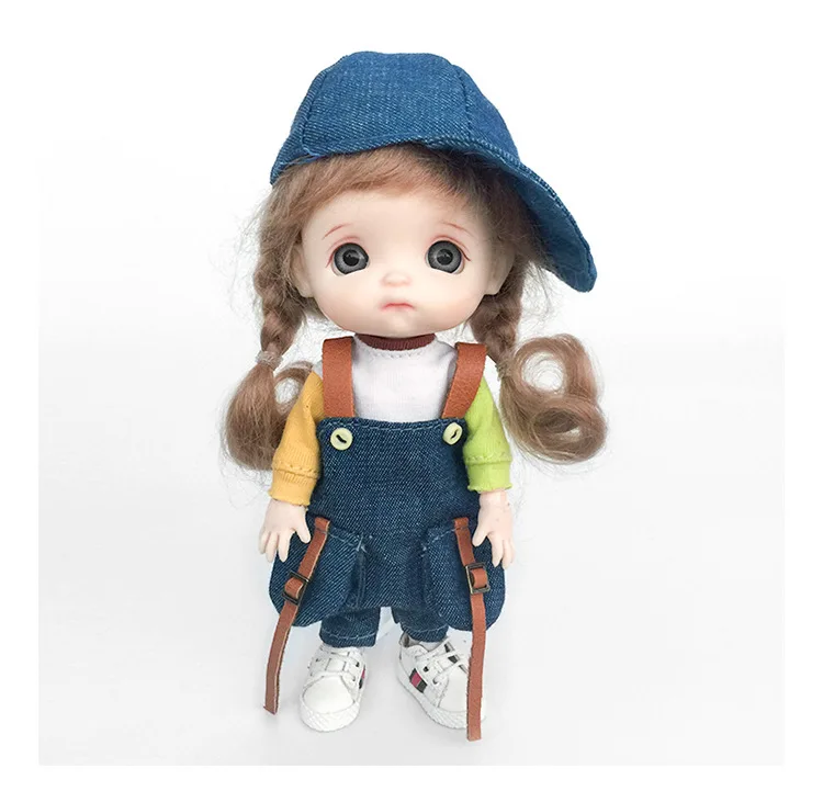 New Ob11 Doll Casual Hoodie Long Sleeve Dolls T-Shirt P9 Doll Stitching Color Clothes Coat For 1/12 Bjd Doll Clothes Gsc Molly 2