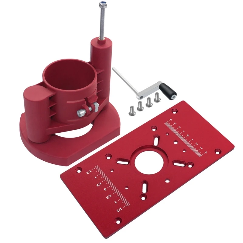 

Extended Travel Woodworking Base Router Lift Kit Up to 46mm Height Adjustment for Firm Clamping 63.8~65.5mm Motor