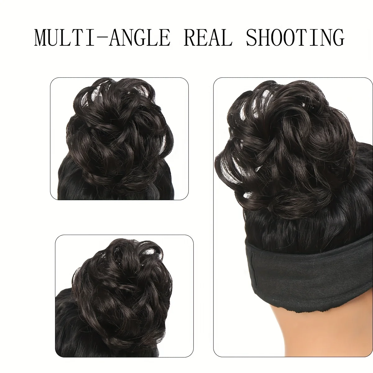 Claw Clip In Bun Hair Extension Wig Tousled Updo Hairpiece For Women Curly Scrunchies Synthetic Chignon Hair Accessories