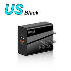 Universal 240W USB - C Fast Charging Wall Adapter with QC 3.0 Technology - US Charger black