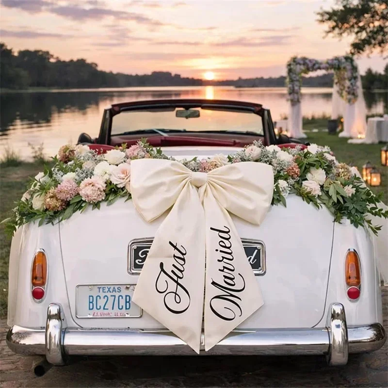 Grande Fiocco per Auto Nuziale, Decorazione con Nastro per Sposi, Elegante e Romantico Accessorio per Foto - Image 2