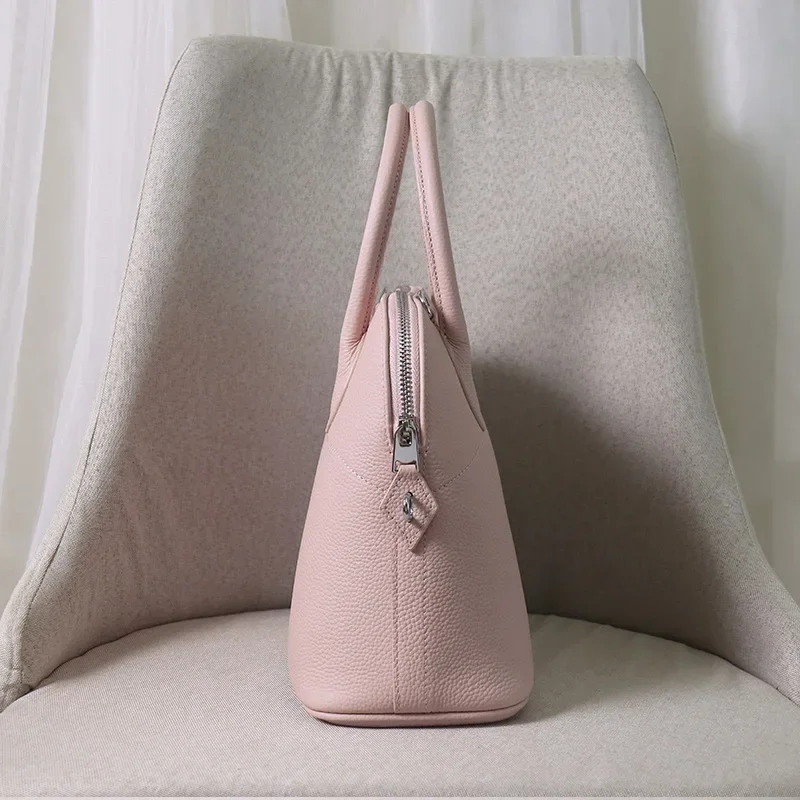 Cowhide Shell Bags Women Genuine Leather Crossbody Handbags Simple Solid Color Designer Shoulder Bag Commuting Luxury Bolsos