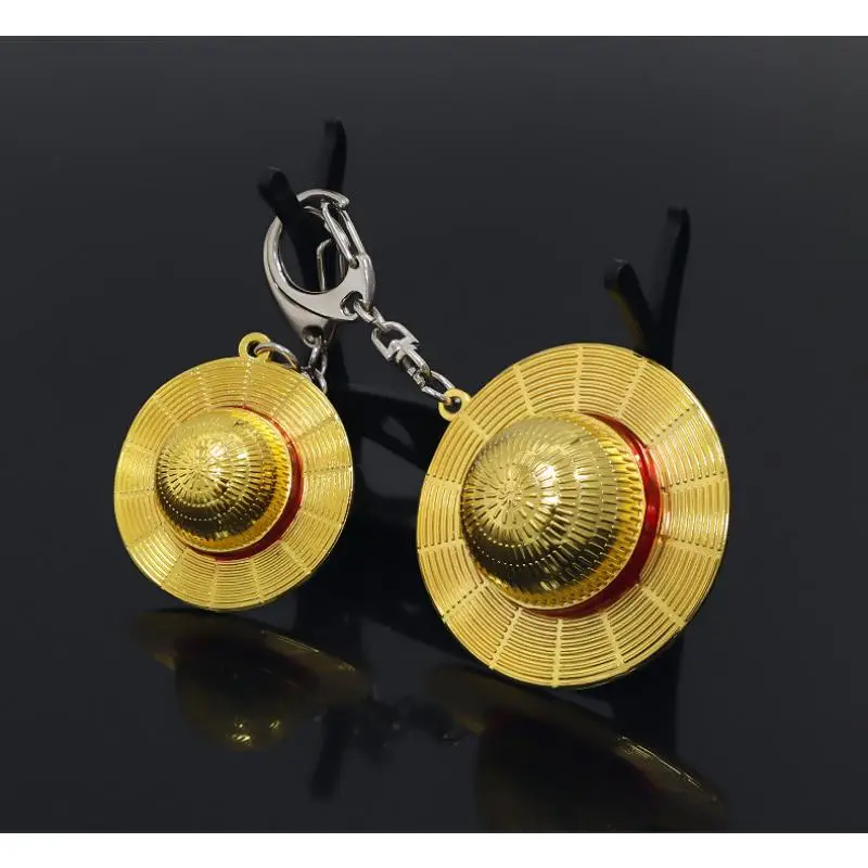 

kawaii Anime One Piece Luffy Straw Hat Keychain Luffy Zoro Nami Skull Action Figures Accessory Metal Keyring Toys Birthday Gifts