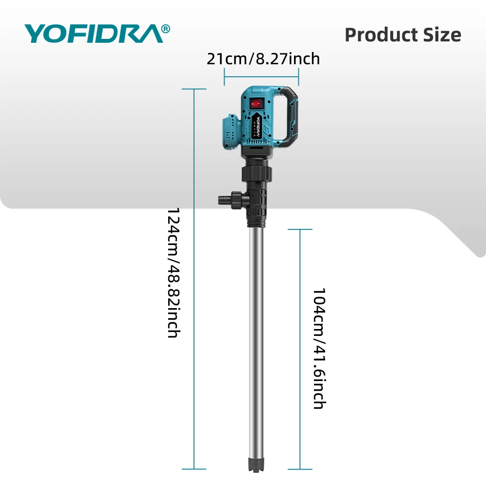 YOFIDRA 80-150L/Min 3000W Bürstenlose Wassertransferpumpe Flüssigkeitsabsaugmaschine Pneumatische Werkzeuge für Makita Akku – Detail 5