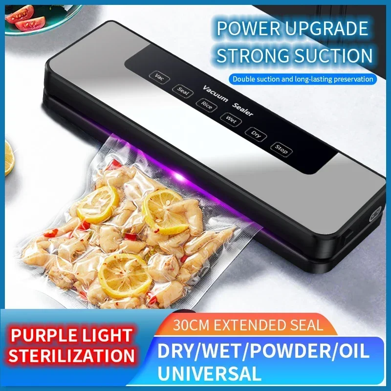 Electric Vacuum Sealer Packaging Machine Kitchen Food Saver Bags Commercial Vacuum Food 30cm Sealing for Home Packaging Supplies 2