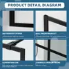 Shower Door Tempered Glass Shower Screen with Tool Bar Towel Rack for Walk in Bathroom 3 Grid Style durable tempered glass 5