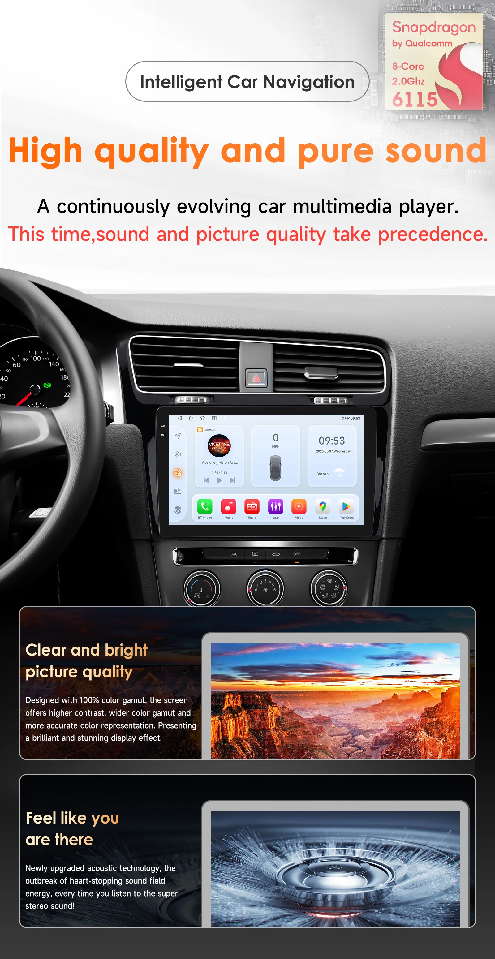 Hizpo CarPlay Android Auto Autoradio Für Volkswagen Golf 7 2013-2017 Smart Auto Intelligente Systeme Multimedia GPS Player 6115 – Detail 2