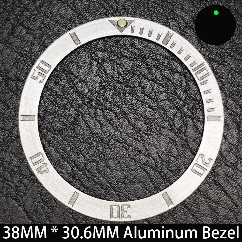 Elegant Blue Luminous Bezel GMT and Diving Watch Insert, Sloping 38mm x 30.6mm Ceramic/Aluminum