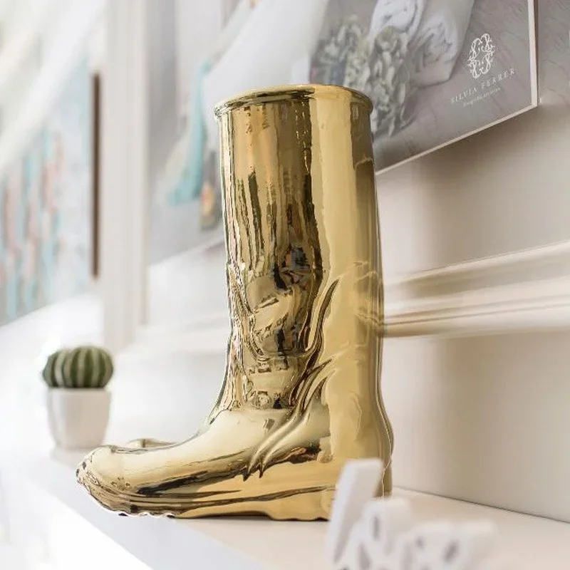 Rain boots umbrella stand Light luxury rain boots shape umbrella bucket