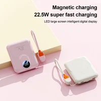5000mAh Magnetic Wireless Power Bank With LED Digital Display For iPhone Samsung 22.5W Fast Charging Portable PowerBank 1