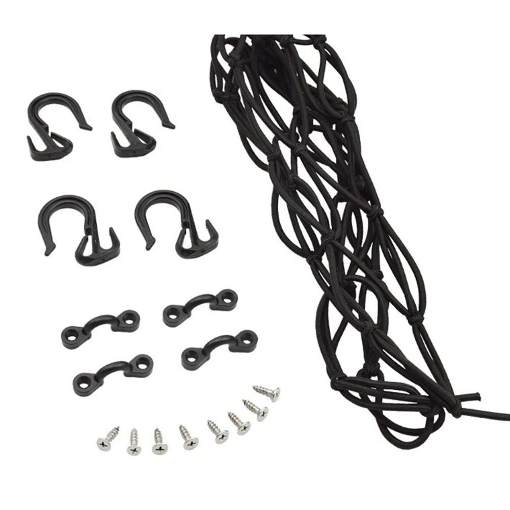 38x38cm kayak deck cargo net Buckle hook Heavy duty nylon luggage net bungee net Marine accessories