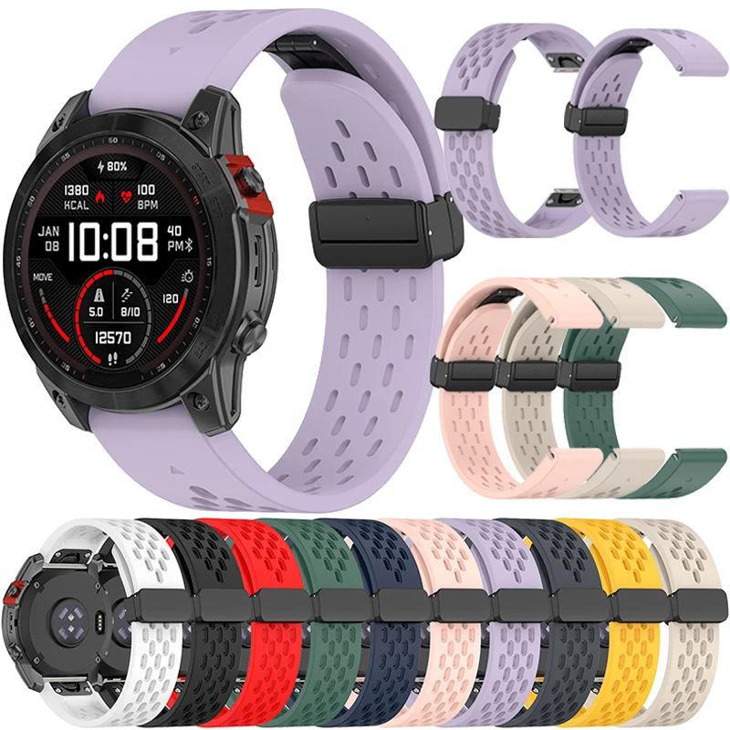 실리콘 시계 밴드 스트랩, Garmin Fenix 7X 7 7S Pro 6X 6 6S 5S..