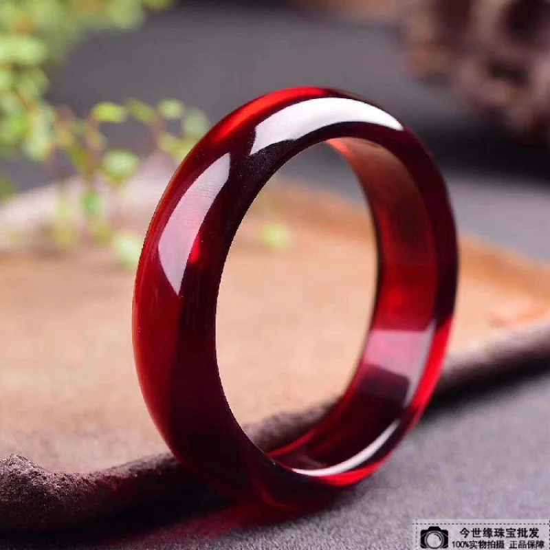 

New Gift for Girlfriend Family Tianran Amber Water Purification Ice-like Blood Amber Ladies Bangle Bracelet
