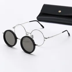 Magnetic Rotating Polarized Sunglasses with Adjustable Light Filter and UV Protection (Silver)