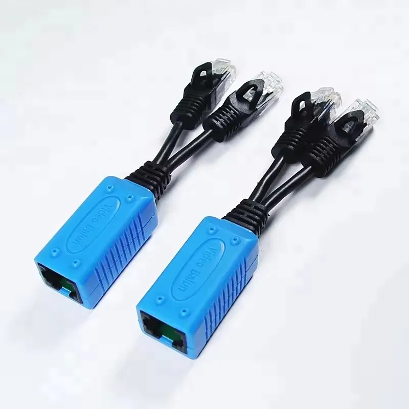 1pair RJ45 Splitter Combiner Upoe Cable Two POE Camera Use One Net Cable POE Adapter Cable Connectors Passive Power Cable 4